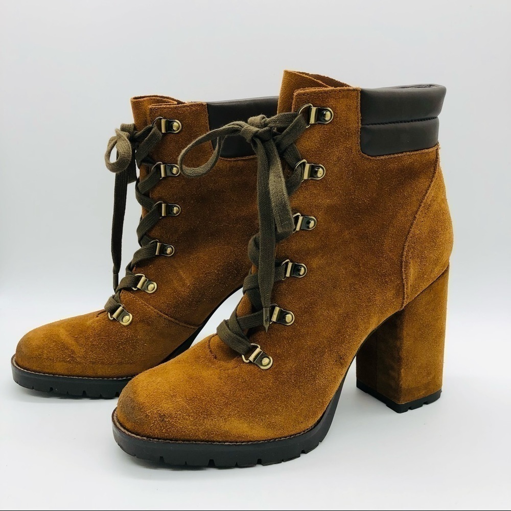 SAM EDELMAN WOMENS LIGHT BROWN SUEDE CAROLENA BOOTS SIZE 8.5 M